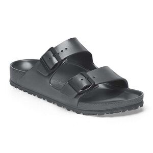 Birkenstock Arizona Essentials Rubber Sandals in Metallic Anthracite